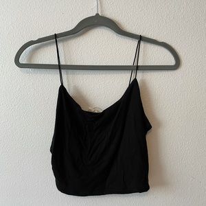 BLACK GARAGE CROP TANK LARGE